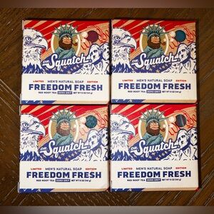 Dr. Squatch Natural Bar Soap, Freedom Fresh, 5 oz, Lot of 4